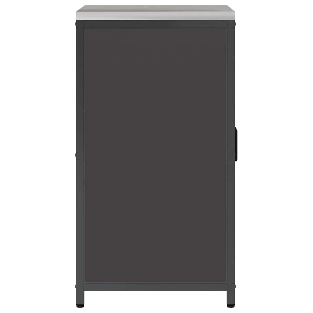 Kitchen Storage Cabinet with Shelf with Storage Black Steel
